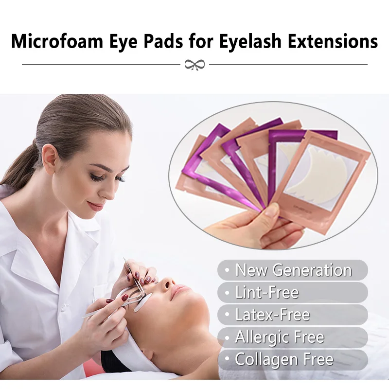 2024 Medical Grade Thick Foam Pad Own Brand Eye Patches Foam Sponge Lash Patch Package Eyepatch For Extension Training