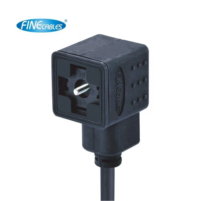 Finecables IP67 Electrical 2 3 4 Pin Molded Assembly Solenoid Valve Plug