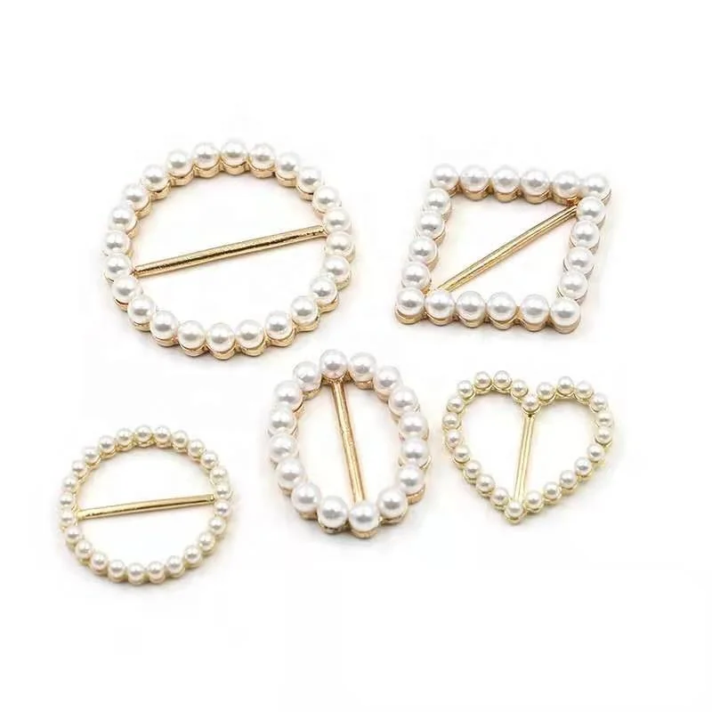 2020 Fancy design apparel buckle  various shaped pearl buckle delicate square belt buckle for clothing