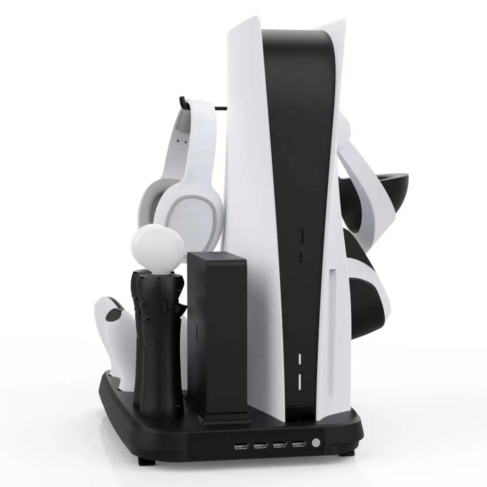 
Multi Function Charging Dock for PS5 Console Cooling Fan Vertical PS5 Stand For PlayStation 5 Game Accessories PS5 Charging Dock 