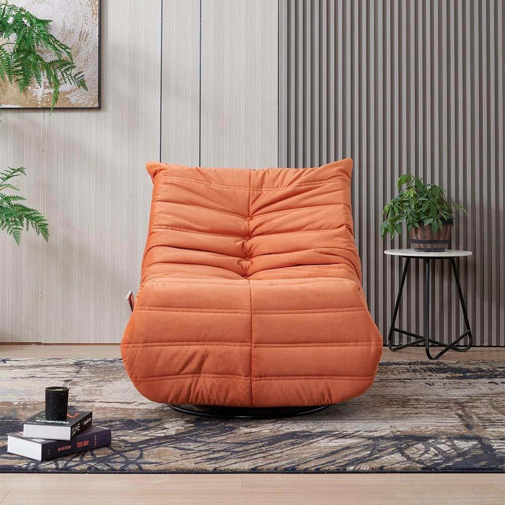 Custom leisure comfortable orange manual restaurant sofa recliner chair sofa for living roomleisure chair