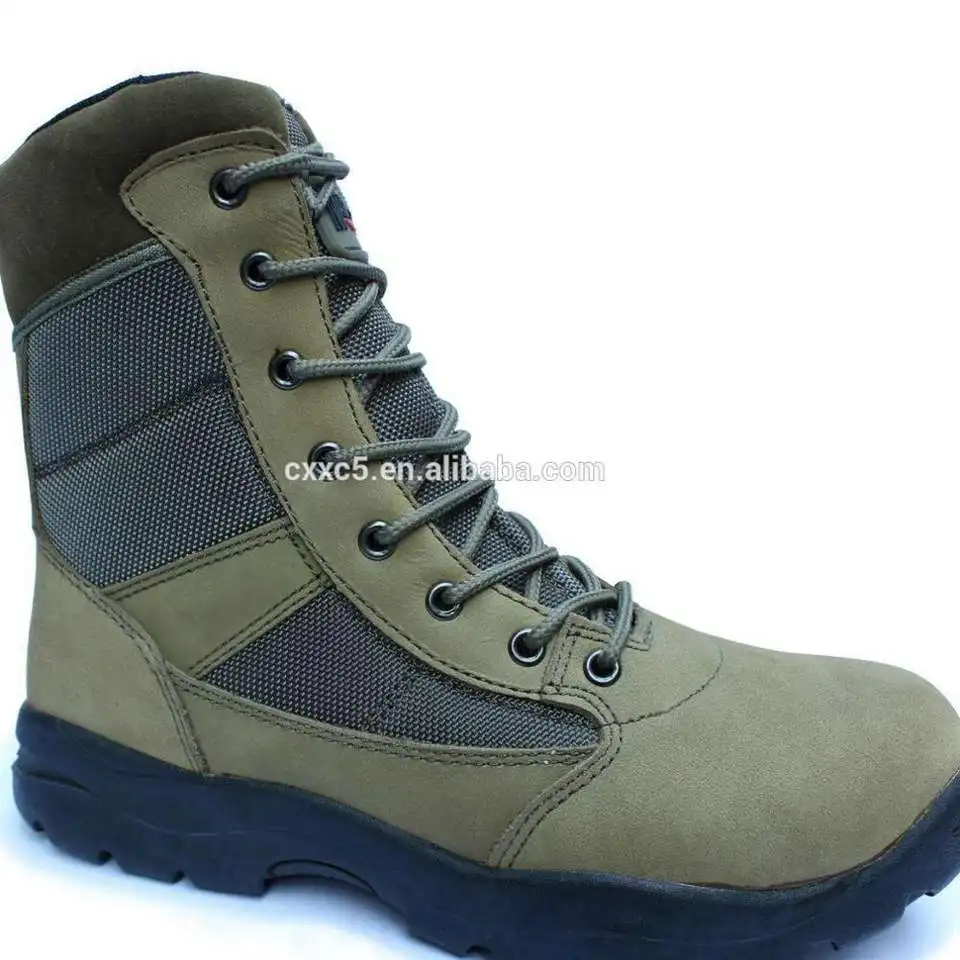 Suede Nylon Canvas Combat work Boots