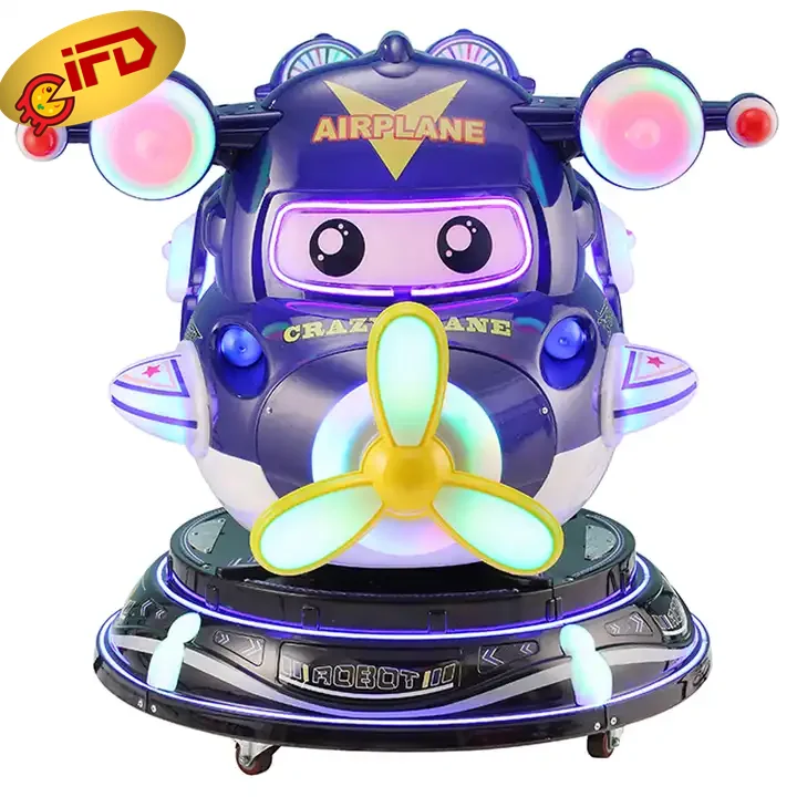 IFD Mp5 Hd Screen Rotation Lifting Cartoon Aircraft Amusement Machine Kiddie Ride Coin Operated Swing Game Machine