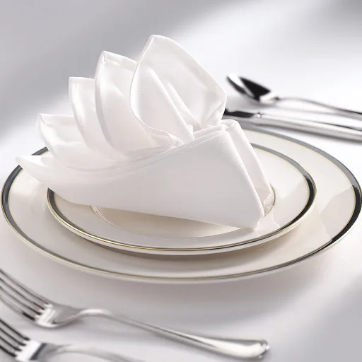 Hotel Wedding Decorative 100% Organic Cotton White Beverage Table Napkin