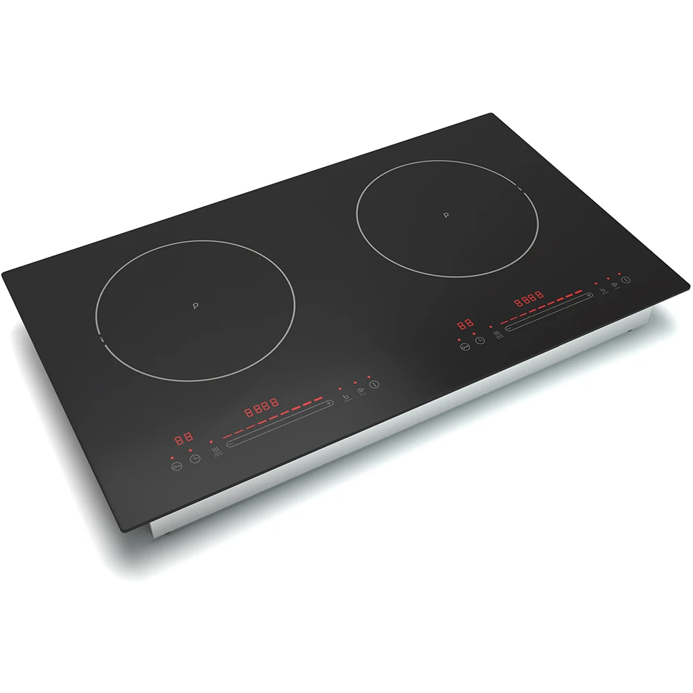 OEM Hot Selling Microcrystalline Panel 2200W+2200W Two Burner Induction Cooker Electric Plate for Touch Control