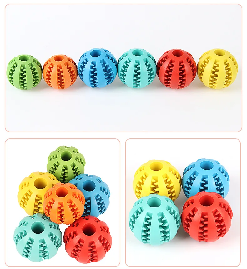 Rubber Indestructible Squeaky Treat Puzzle Juguetes Para Perros Interactive Pet Ball Chew Dog Toy