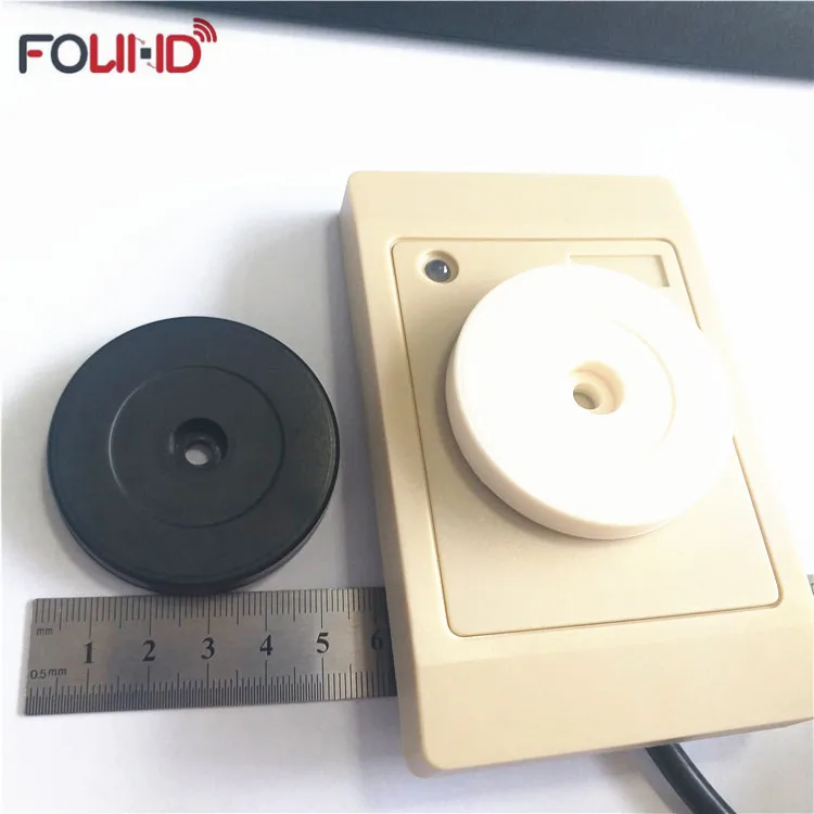 Laser Numbering 52MM 125KHZ Low Frequency TK4100 Read Only RFID Plastic Token Coin Tag For Patrol Guard System