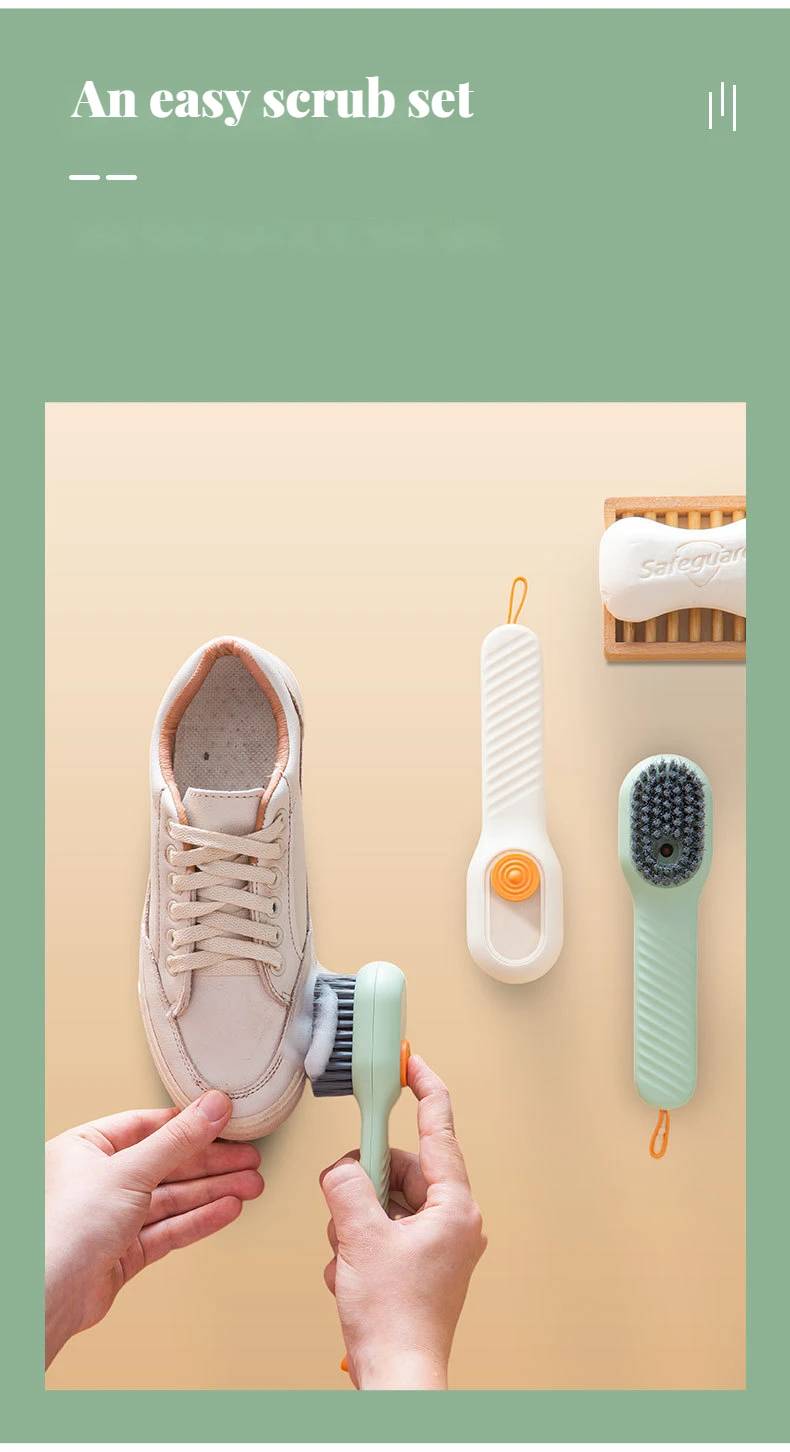 Liquid and soft shoe brush multifunctional liquid out shoe brush long handle laundry cleaning brush