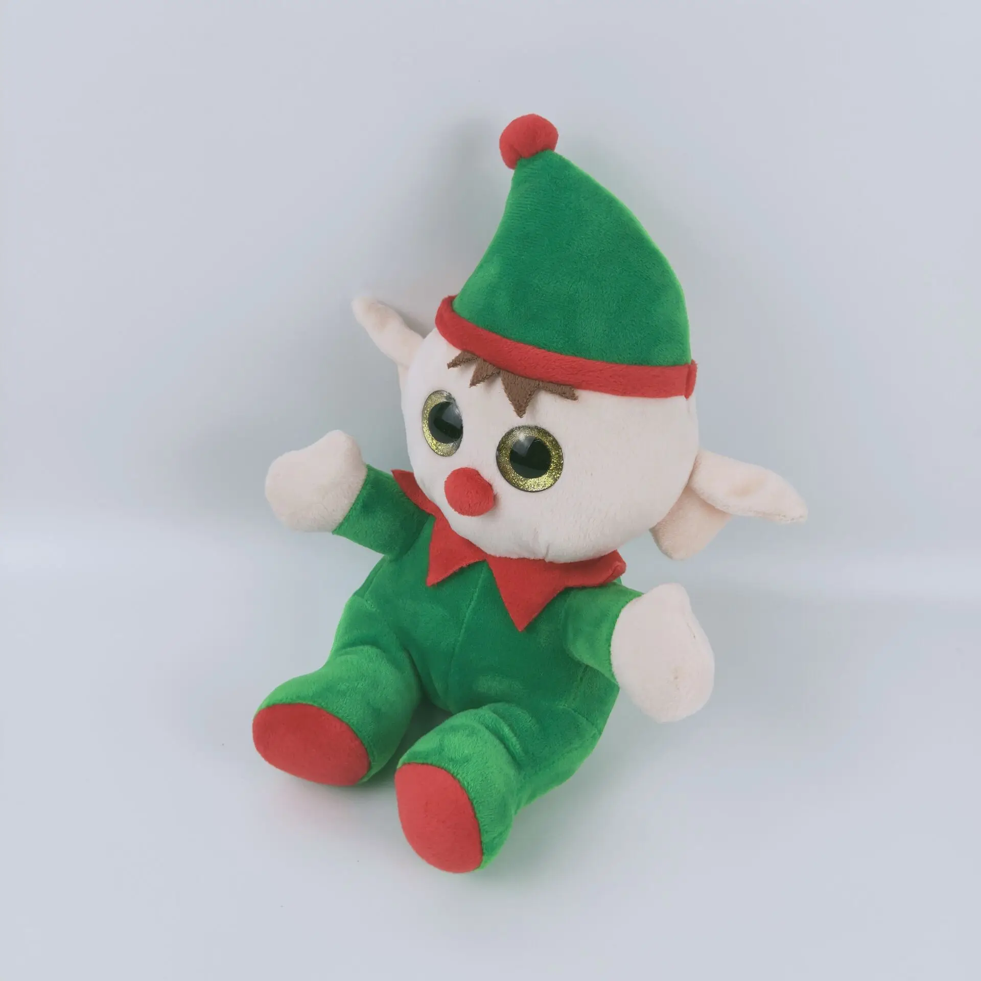 Plush green elf toy soft cute elf doll factory Christmas plush stuffed elf