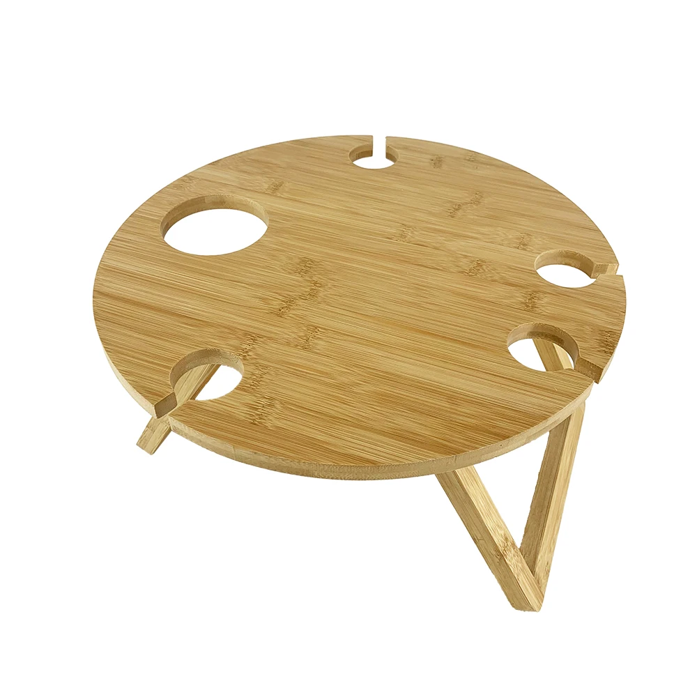 Custom bamboo portable camping table  bamboo folding picnic table bamboo outdoor wine table