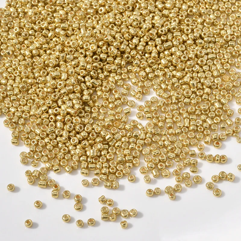 18k Electroplating Clothing Accessories Super Fine 10g/jar Beaded Positioning Decoration Golden Glass Seed Beads
