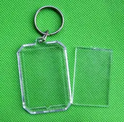 Best Selling Blank Acrylic keychain , picture insert plastic photo frame key chains