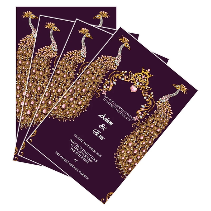 Creative Custom Cheap Colorful Paper Cards for Wedding Invitations Marriage Party Invitation Greeting Cards Gift