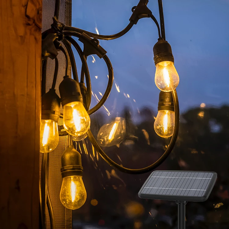 50ft patio string light outdoor garland outdoor solar edison bulb Christmas led S14 string light
