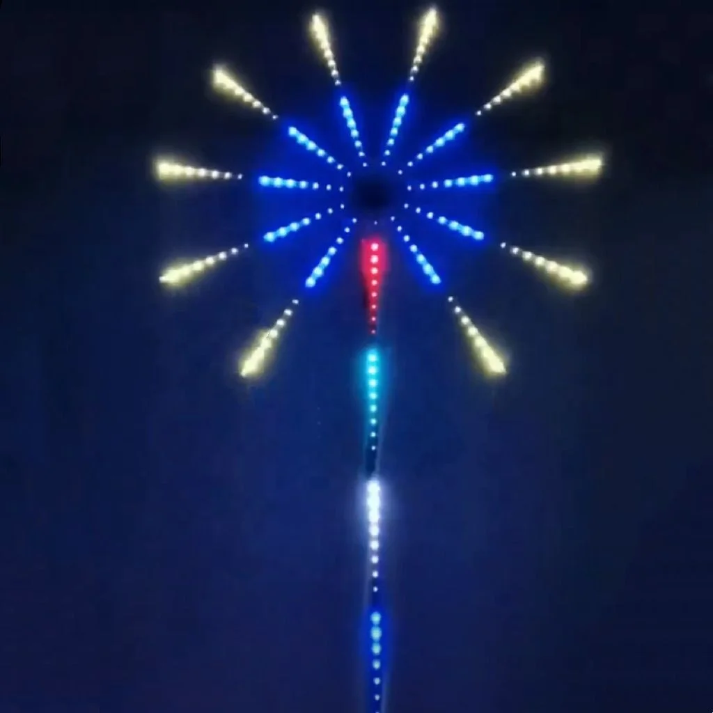 Outdoor Waterproof Smart LED Firework Lights Strip Dream Color Music Sound Sync App Control Decorative Lighting Bluetooth IP68