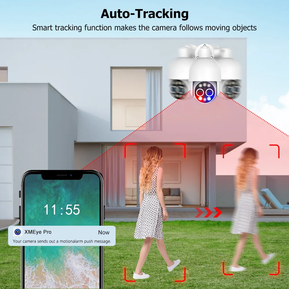 Human Motion Detect Poe Nvr 16 Channel Dome Security Dual Lens Camera 8X ZOOM 8MP Surveillance Cameras Kit