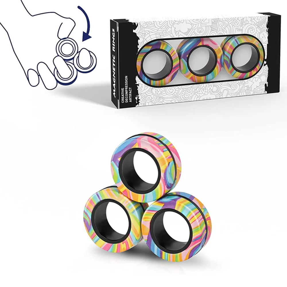 Gifts 2022 ideas Pop-it Fidget Toys Fidget Magnets Spinner Rings Stress Relief Sensory Toy Magic Finger Spinner