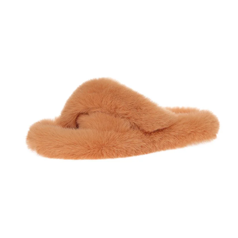 2025 Ladies Warm Winter Fur Slides Famous Warm Slipper Luxury Designer Furry Fluffy For Women Fuzzy Slippers