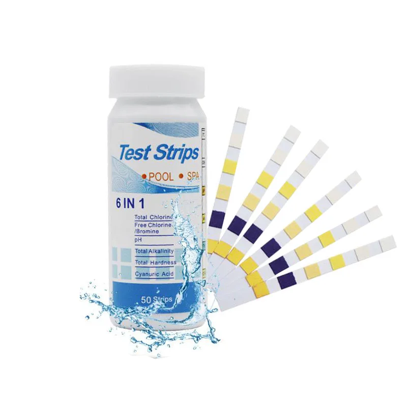 Popular Swimming Pool And Spa Water Chemistry Test Strips 6 In 1 Swimming Pool Test Paper