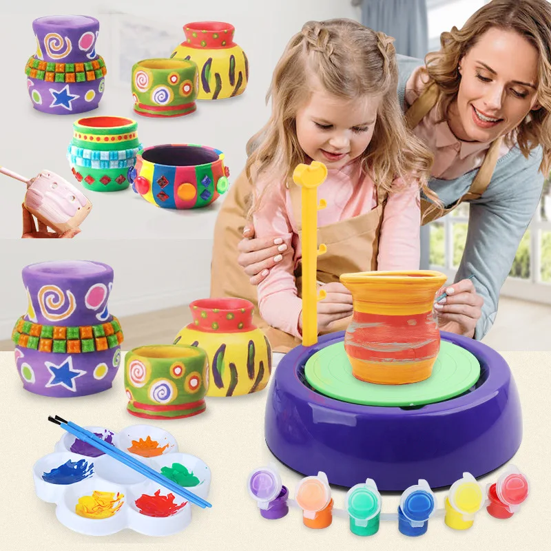 Cheap pottery wheel tools educational creative games children toys Air Dry Sculpting Clay and Craft Paint art kit for Kids diy
