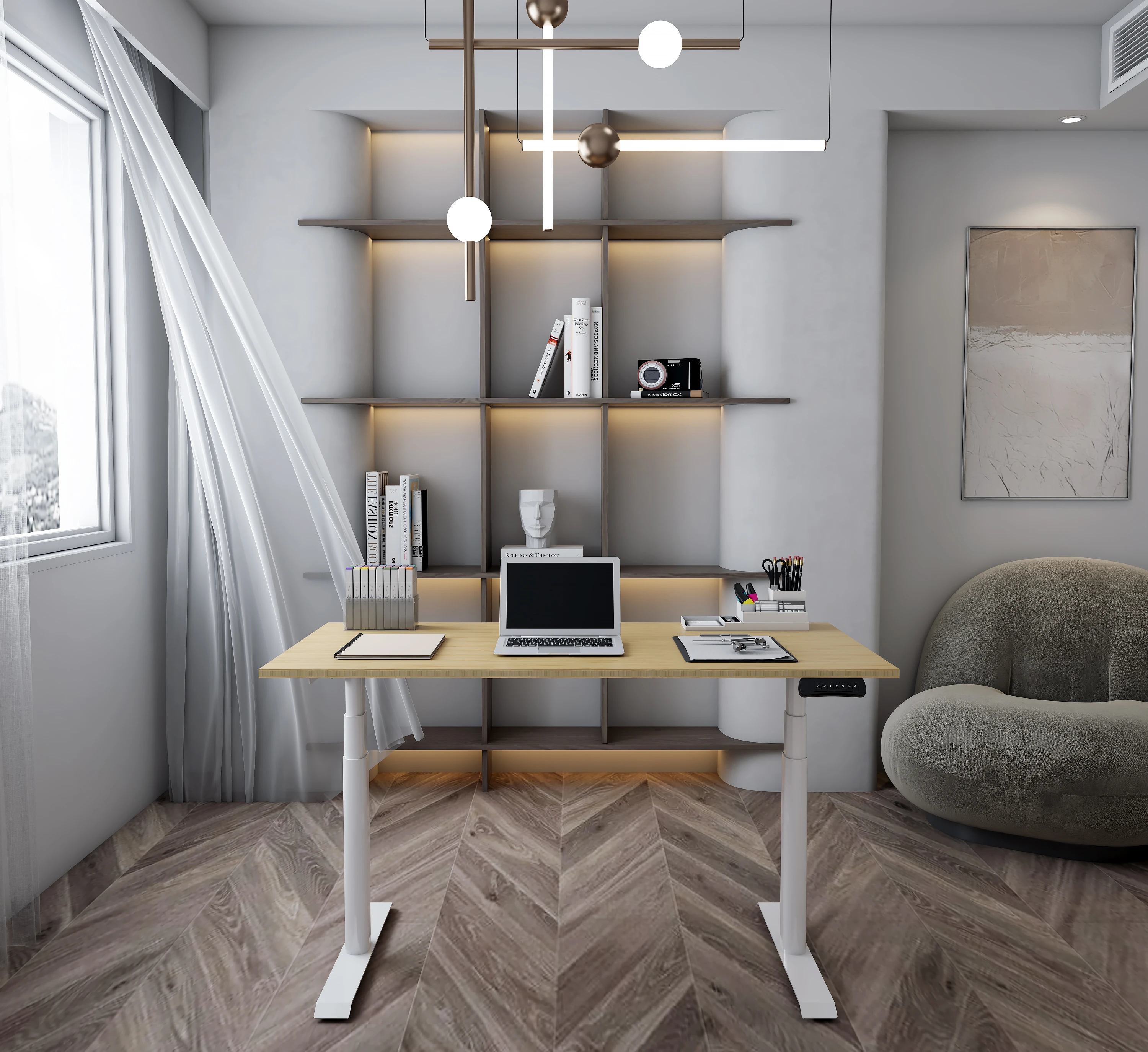 Ergonomic Electric Height Adjustable Office Computer Sit Standing Desk LoctekMotion ET228(IB)