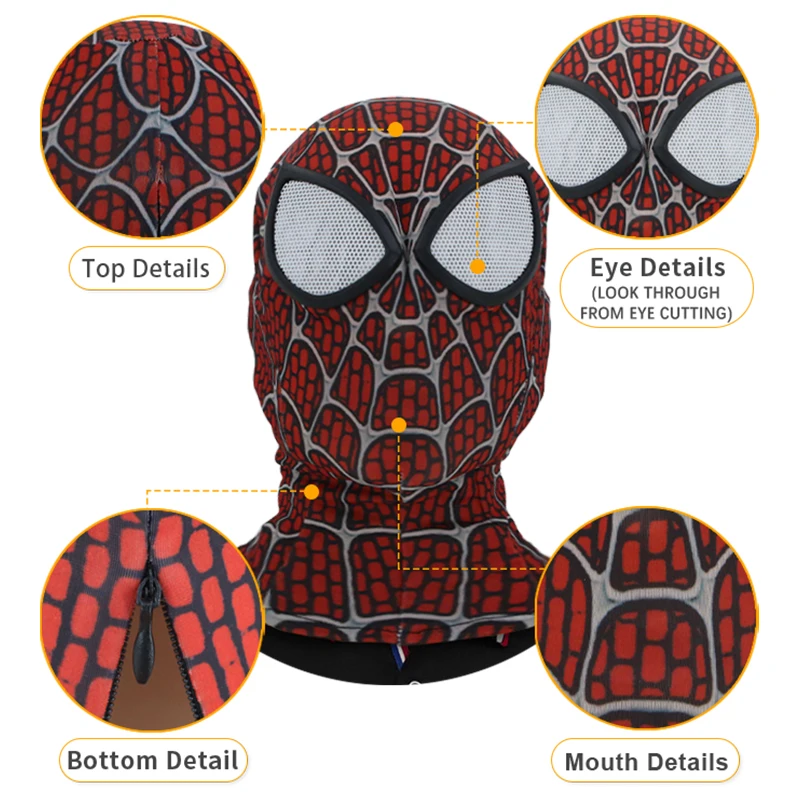 Hot Sell Halloween Custom Design Black Spider Man Personalised Masquerade Hero Game Super man Party Masks