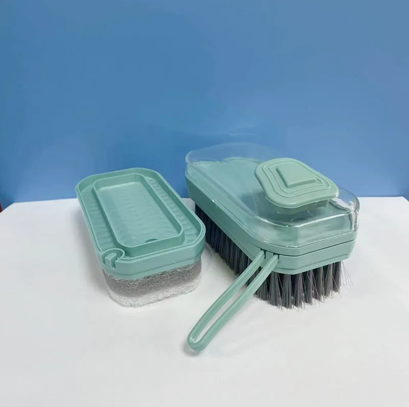 Household Wash Dishes Press Type Brushes Auto Add Cleaner Liquid Kitchen Automatic Cleanser Cleaning Brush Sponge
