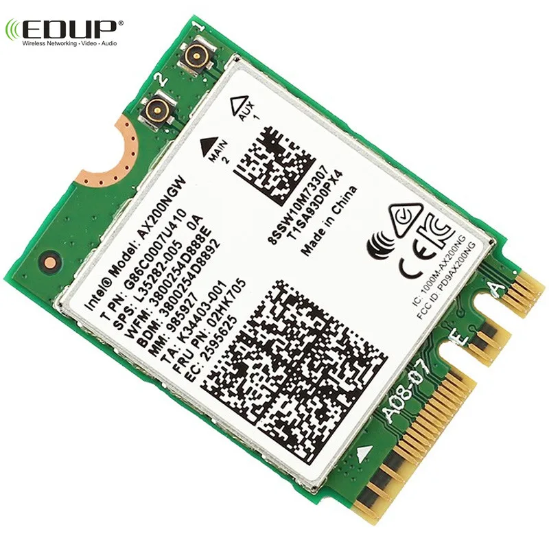  3000 Мбит/с Беспроводная Двухдиапазонная Wi-Fi 6 Intel AX200 NGFF сетевая карта с 2 4G/5G 802.11ac/ax