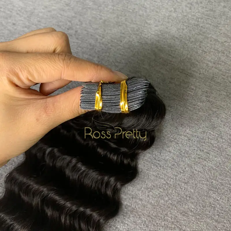 Hign quality Russia natural blonde 100% real virgin k tip human hair invisible raw tape in extensions