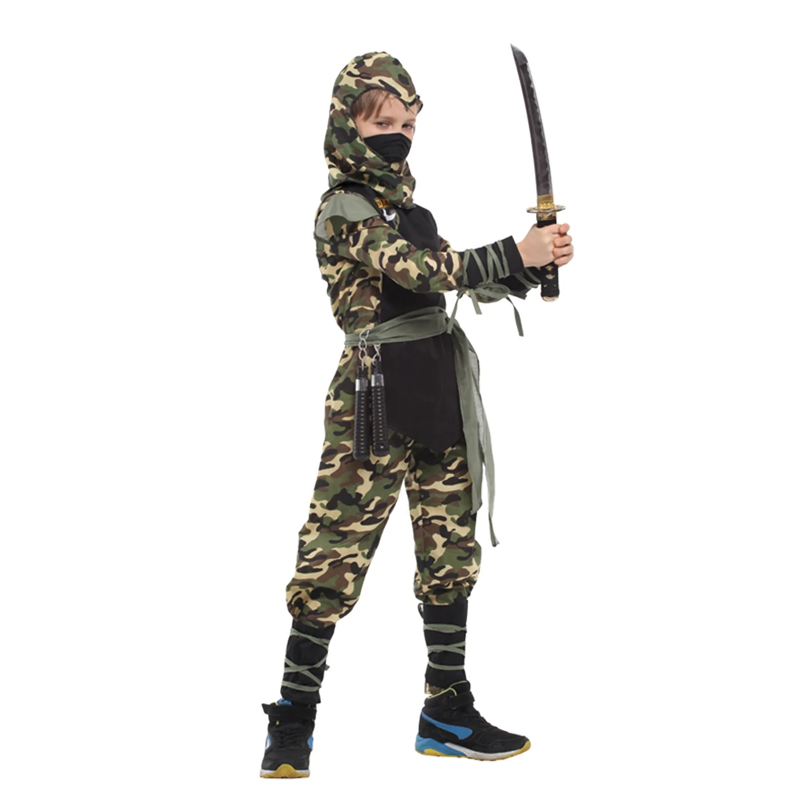Boys Halloween Anime Costume Kids Ninja Cosplay Superhero samurai warr Set Boys Ninja Costume