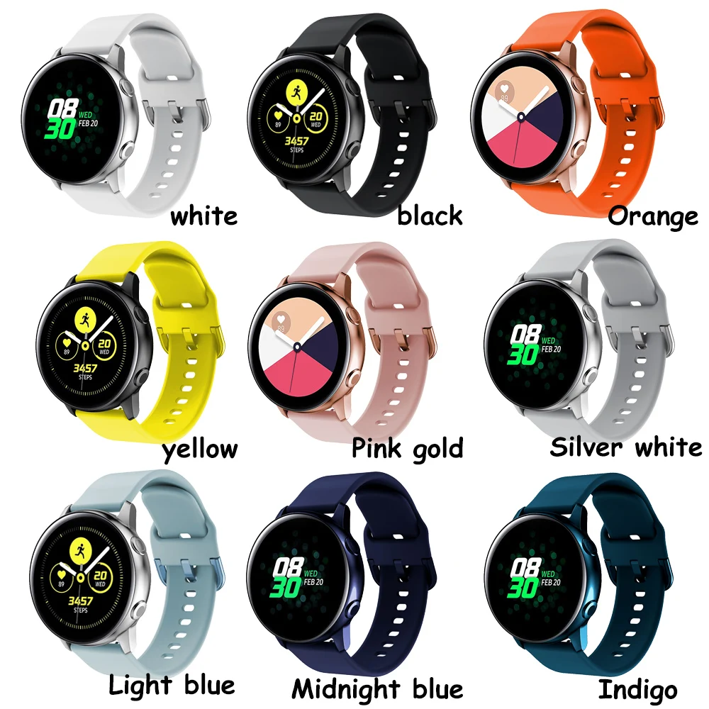 Silicone 20mm 22mm Watch Bands Sport Wrist Watch Band Strap For Samsung Series Watch