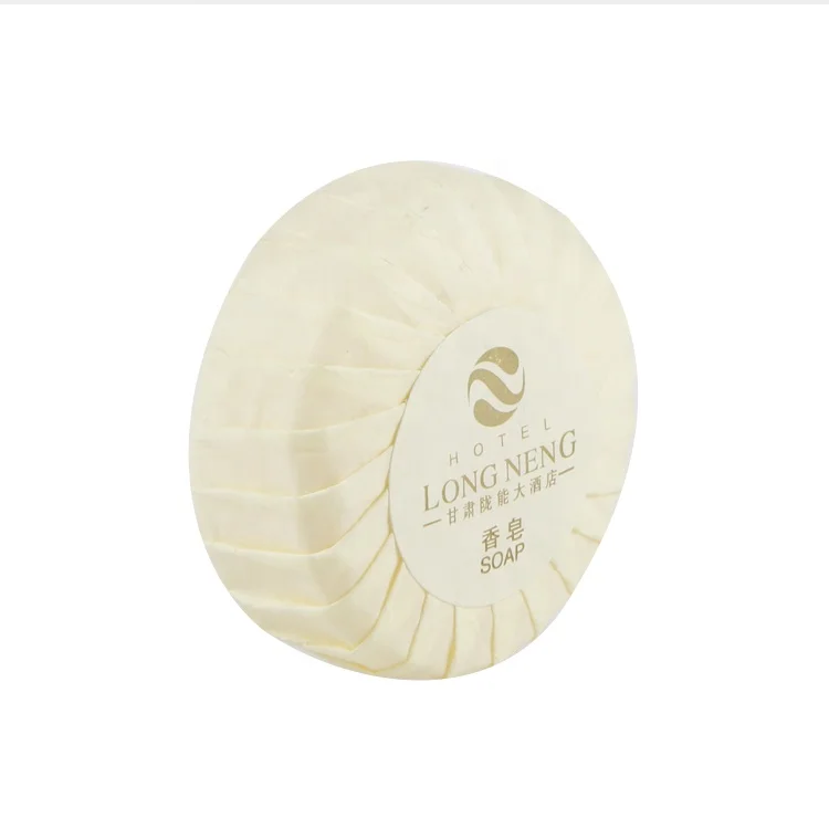 wholesale 30g round hotel soap in paper pleat wrap