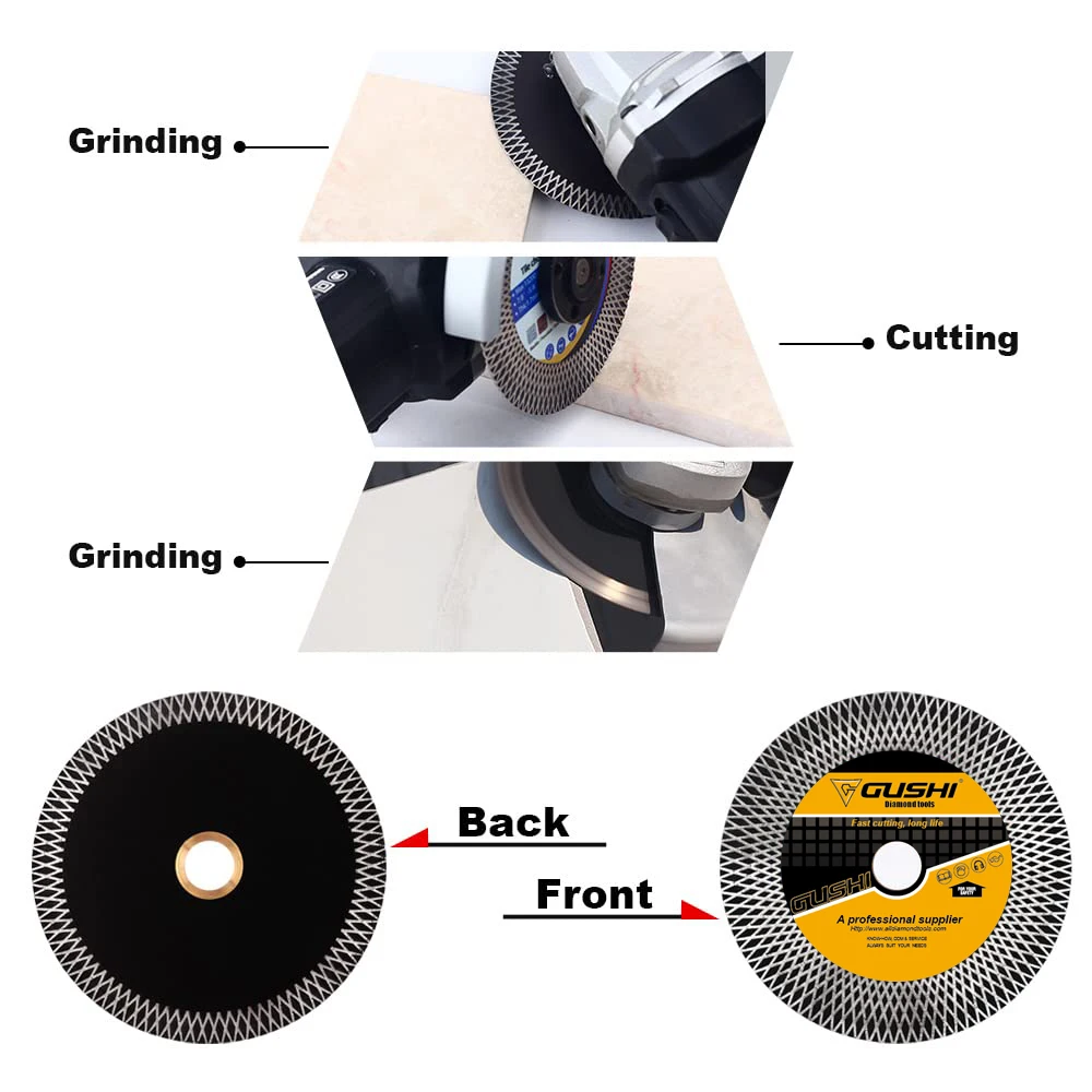 Diamond Cutting Grinding Blade for Beveling,Small Cuts,Grinding,Rounding Shaping Edges/Corners of Porcelain,Tiles,Granite