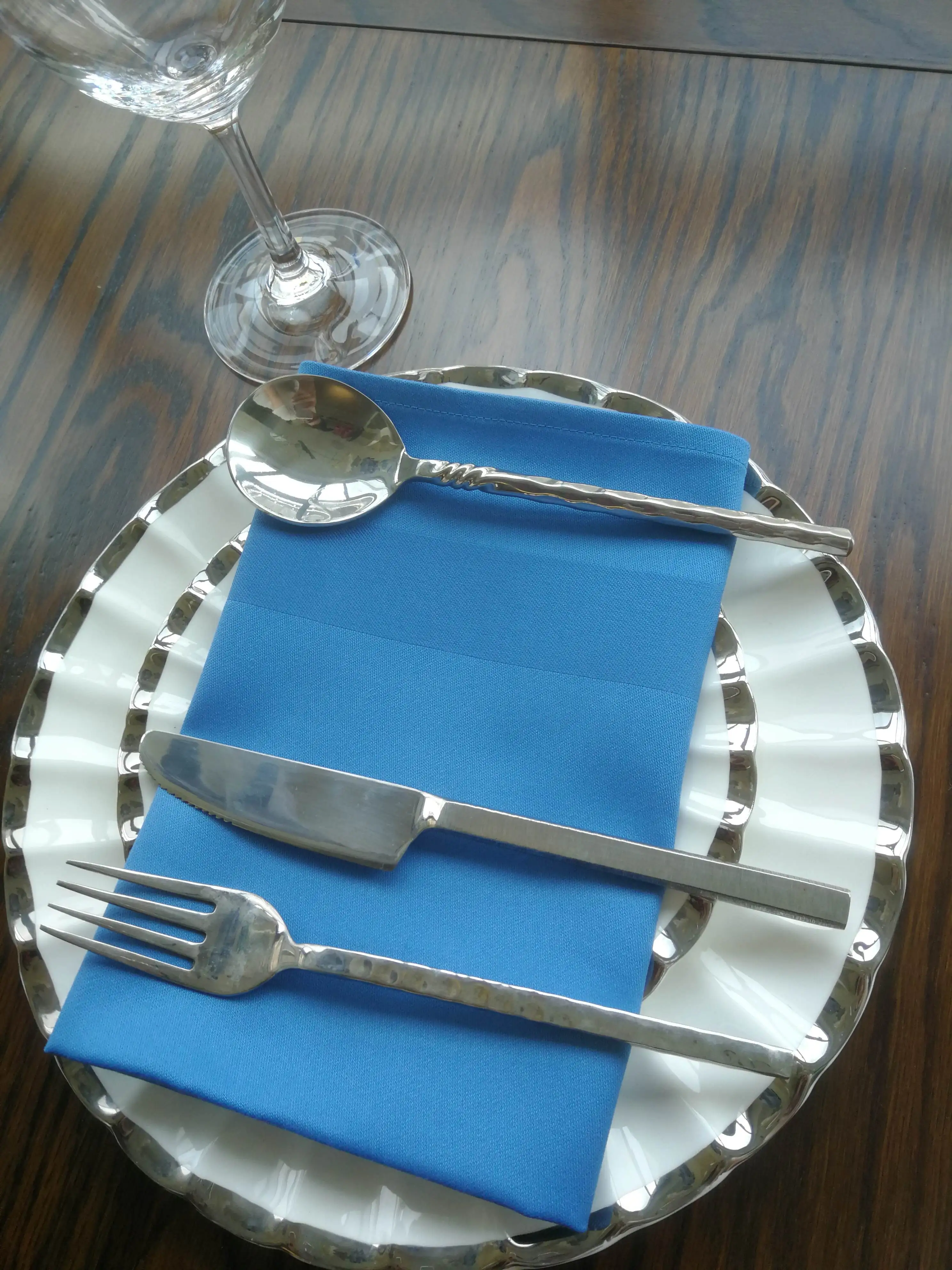 Hotel Cotton Linen Napkin Satin Band Single Design For Airline Wedding 5 Star Hotel