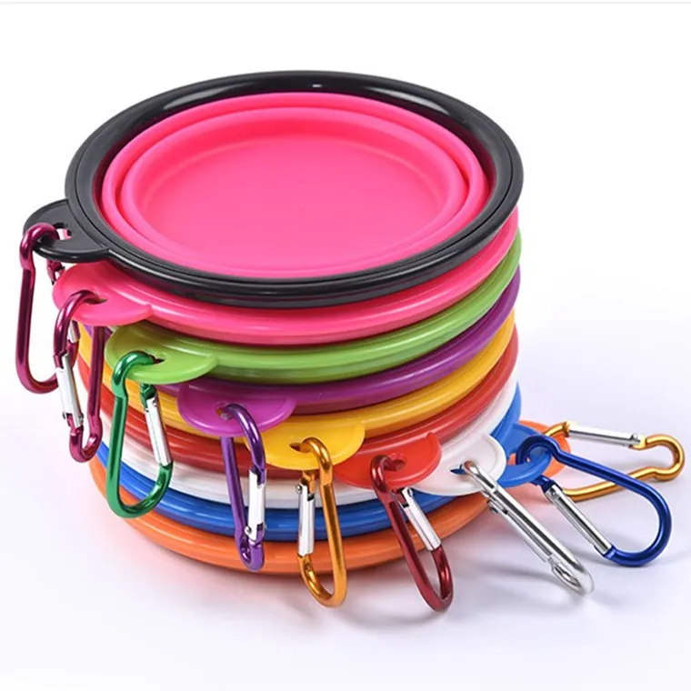 
Travel Bowl Food Grade Pet Raised Dog Cat Food Collapsible Silicone Pet Bowl 