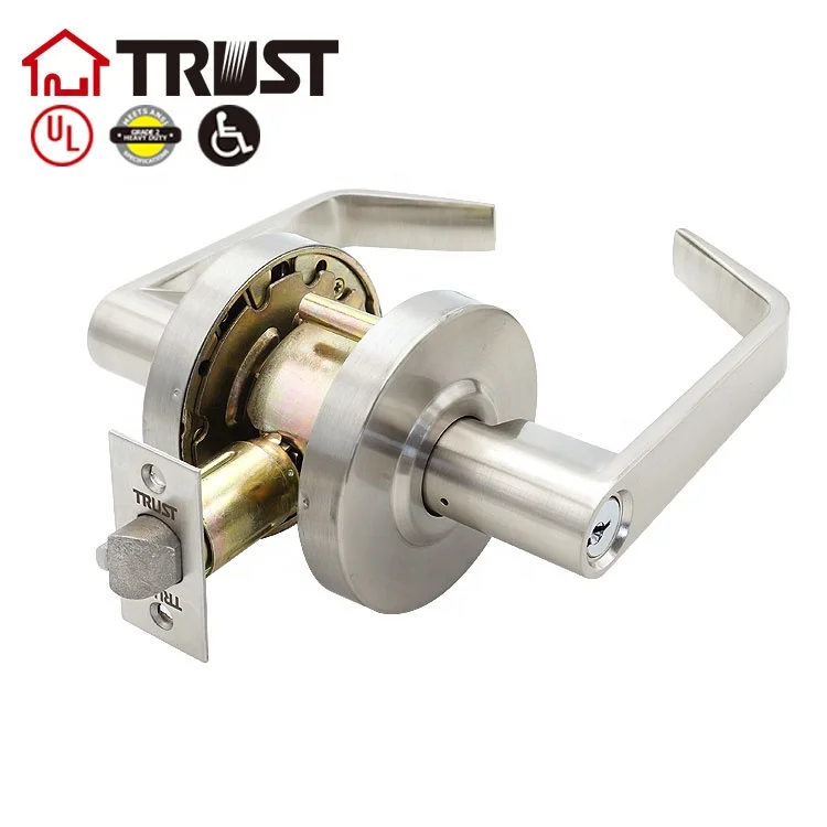 TRUST 4574-SN Grade 2 Cylindrical Lock  Storeroom Function  Saturn Lever Design Satin Chrome Finish