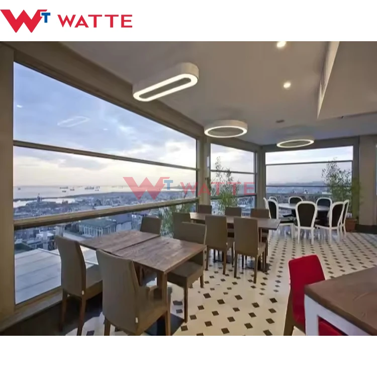 Latest style air ventilation aluminium electric lift up windows design aluminum glass vertical sliding kitchen window for sale