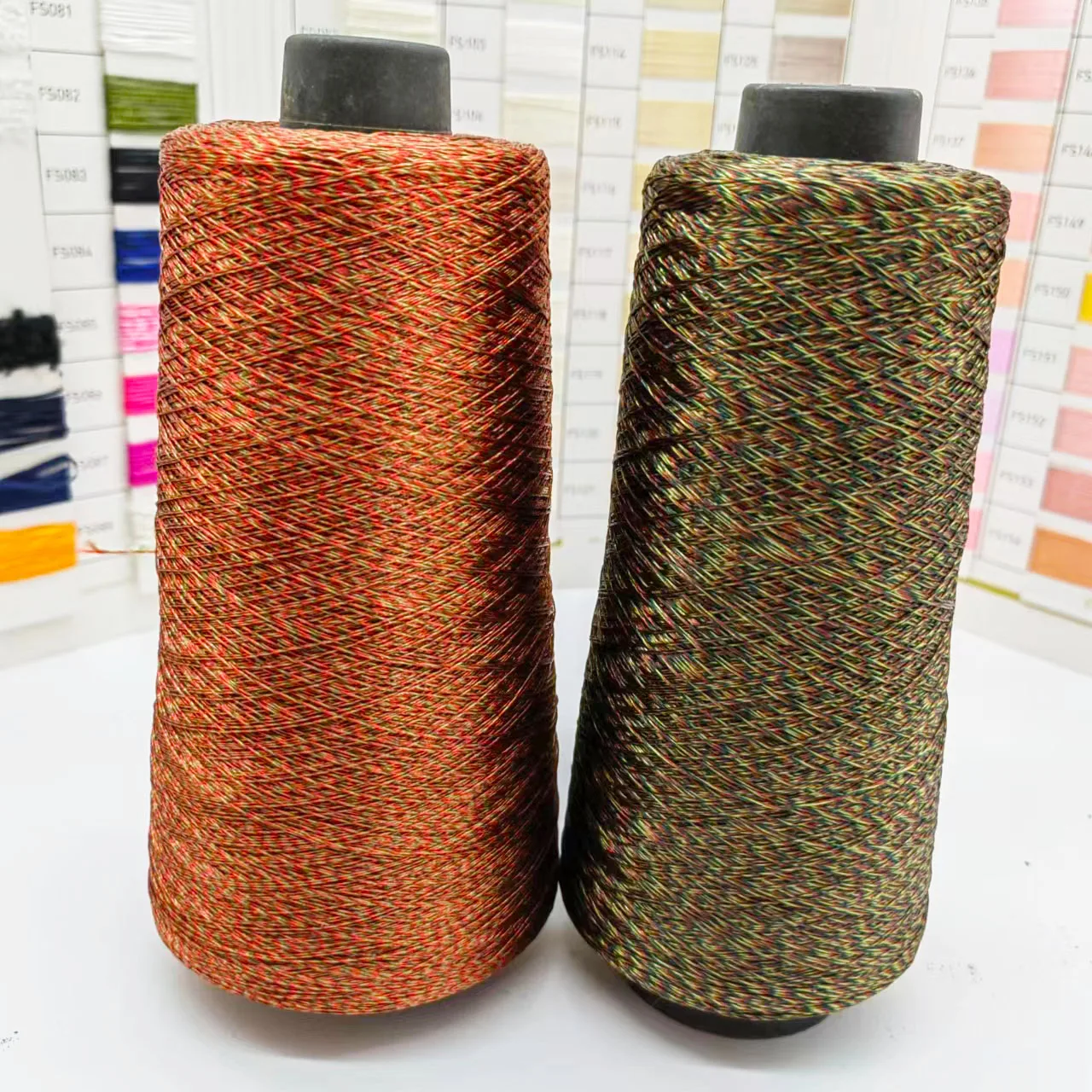 Viscose rayon polyester twisted thread filament yarn Bright 600D/3 floss string thread for carpet rugs