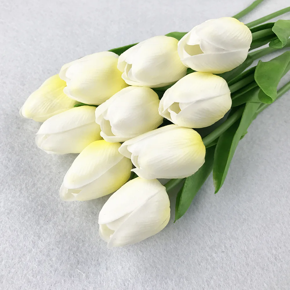 PU Tulip Silk Flower Artificial Single Stem Real Touch