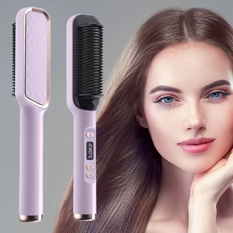 professional electric hot hair straightener brush comb plancha de cabello profesional heated straightener comb