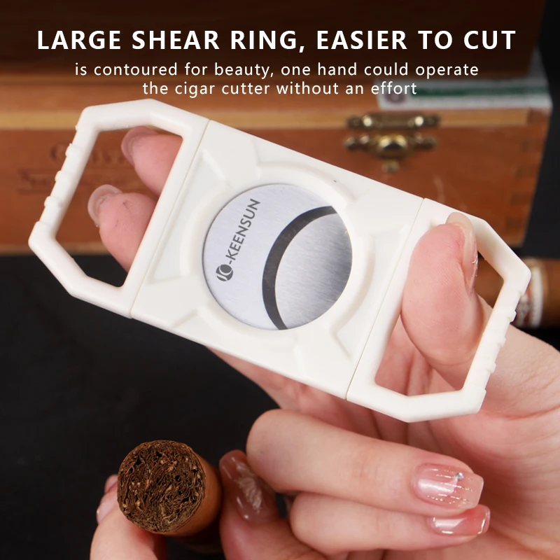 portable wholesale custom logo high quality black white stainless steal guilitene cigar cutter cigar scissor clip