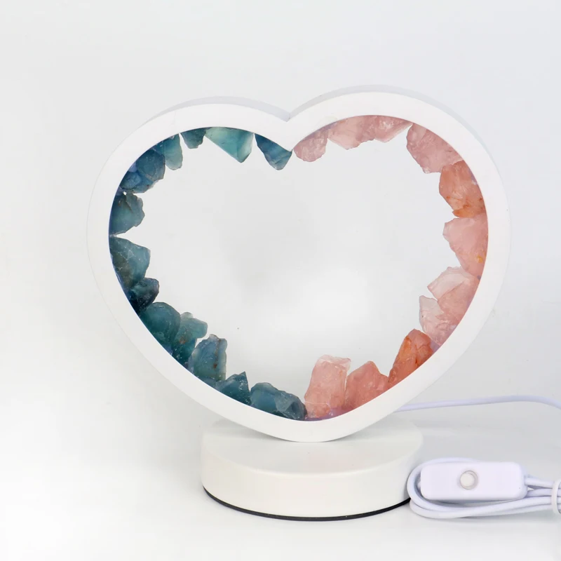 Natural Gemstone Crafts Crystal Rough Stone Lighting Crystal Healing Lamp