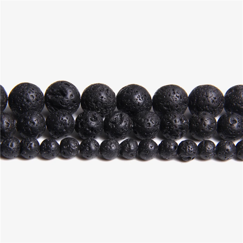 8mm Natural Stone Beads DIY Black Volcanic Lava Beads Lava Stone Beads Round Volcanic-Stone Wholesale for Jewelry Making