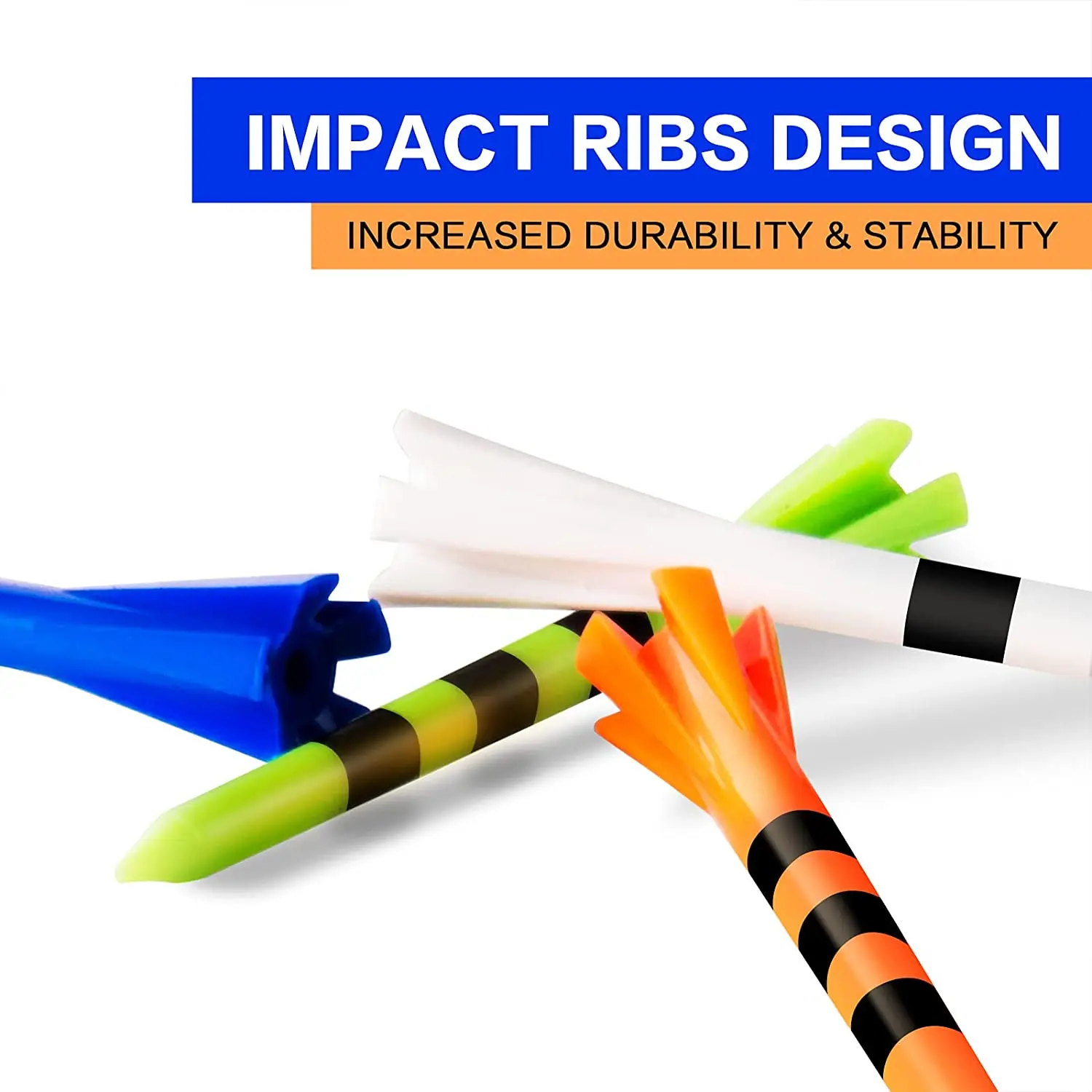 5 Prongs Golf Plastic Tees | Reduce Friction & Side