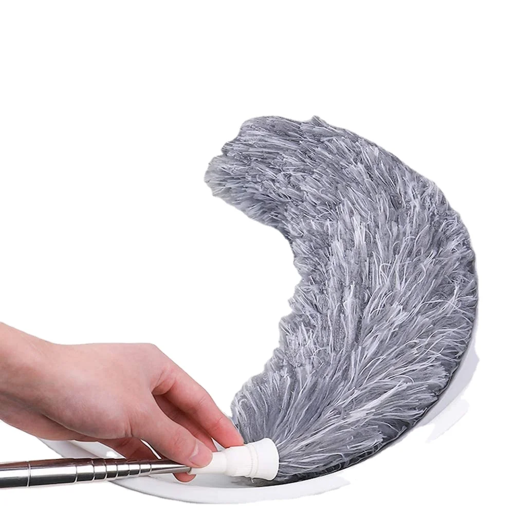 OEM Adjustable  Microfiber Duster  telescopic pole Feather Fan Keyboard Feather Computer Car Cleaning Brush