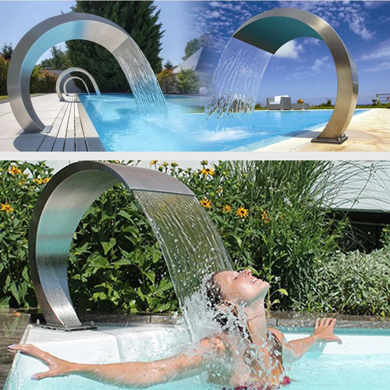 OEM Small Garden Outdoor Landscaping Glass Wall  Fuentes Piscinas Pond Waterfall Pool Fountain Blade Cascada Cortina De Agua