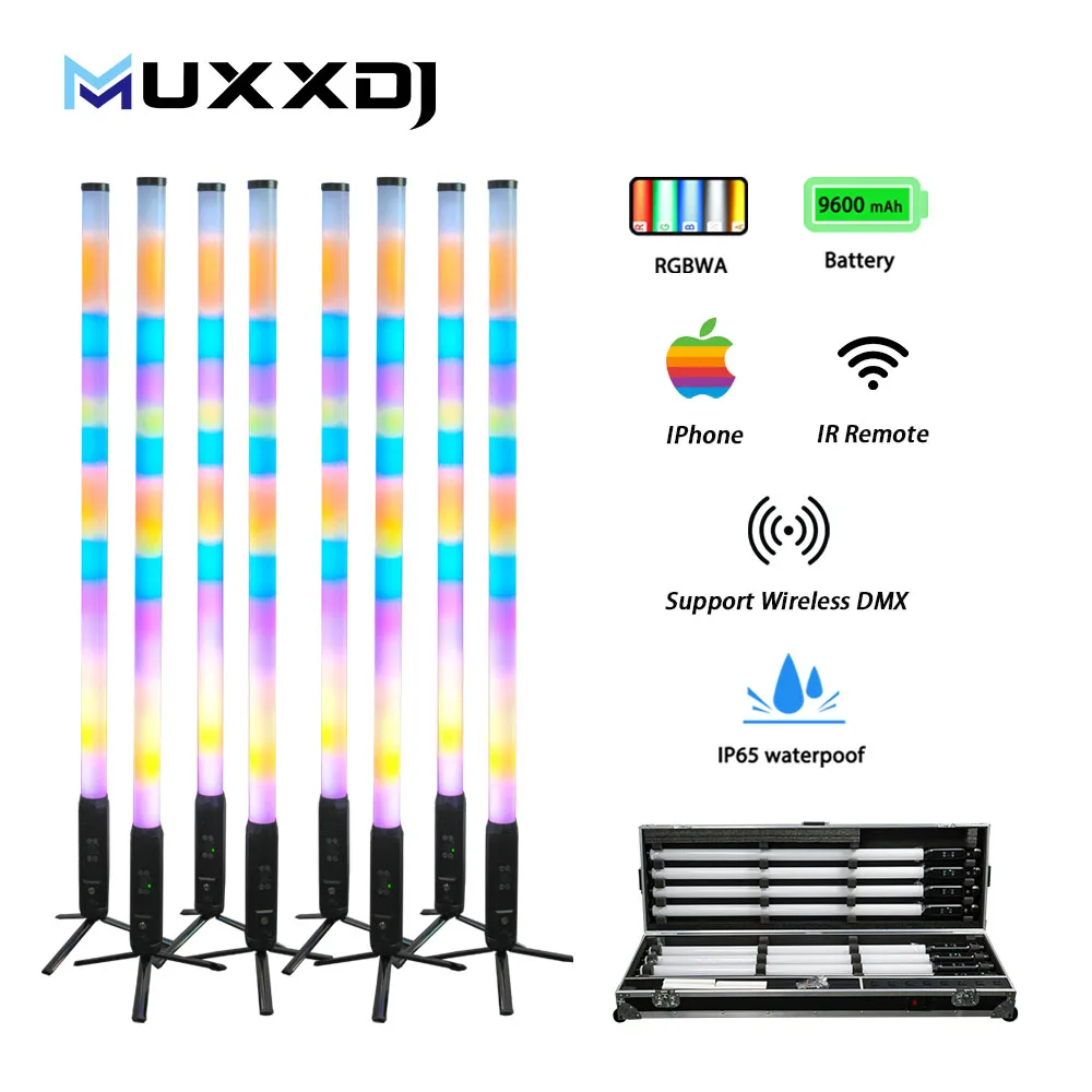 Беспроводная батарея Muxxdj IP65 360 PI-XEL диджей оба стика водонепроницаемые светодиодные лампы световые DMX дистанционные фары для свадьбы