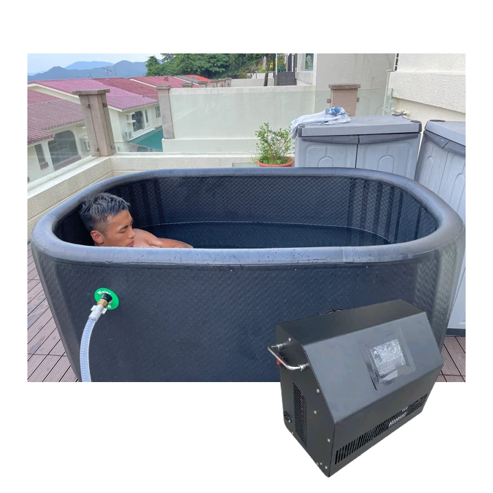 Customized PVC  Inflatable Ice Bath Recovery 2 Person Portable Cold Plunge Tub With  Optional Chiller