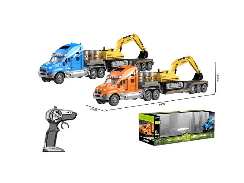 Heavy truck tractor cargo toy rc 2wd trucks rc engineering trailer toys 1:14 scale rc truck and trailer remote control toy