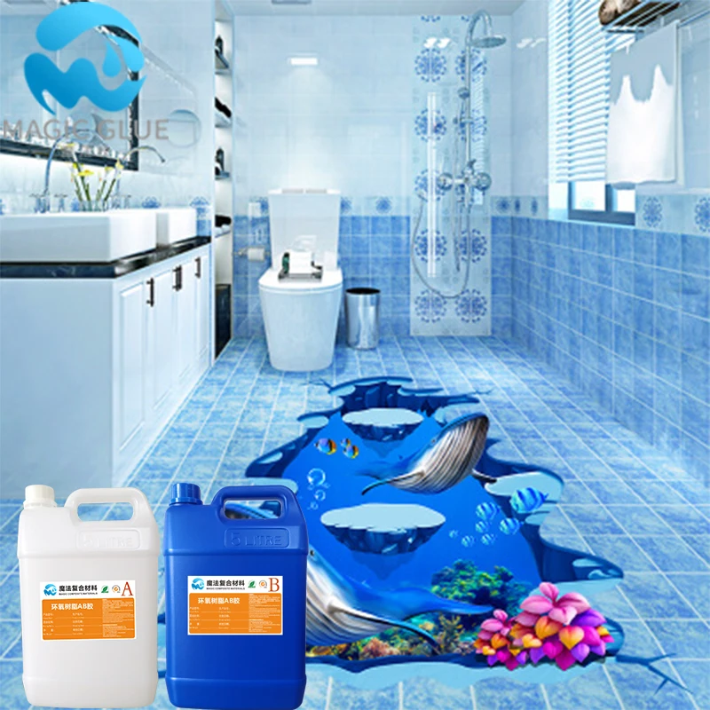 Quick drying 3d floor epoxy resin  for bathroom floor